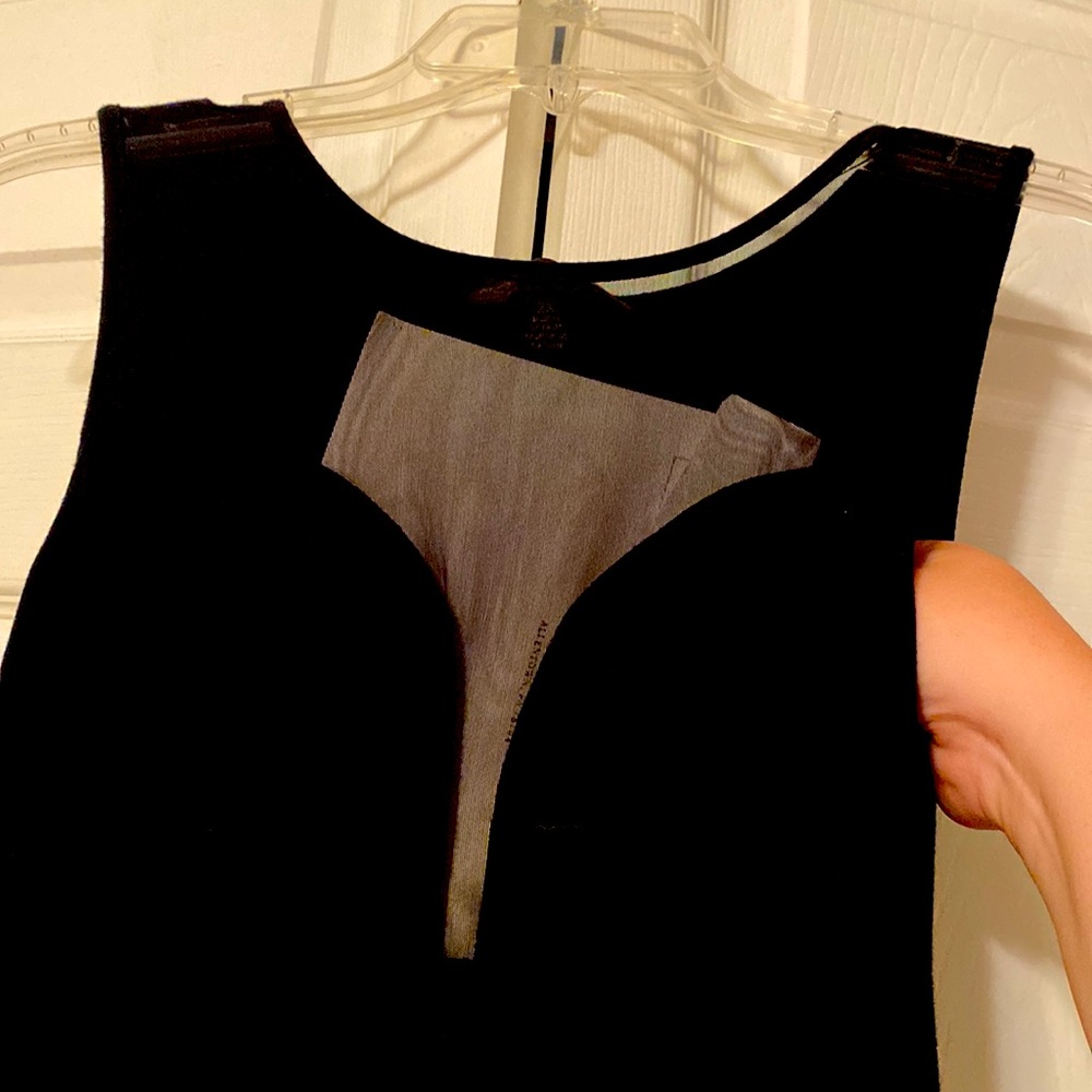Black Body Con Dress with Mesh Front
